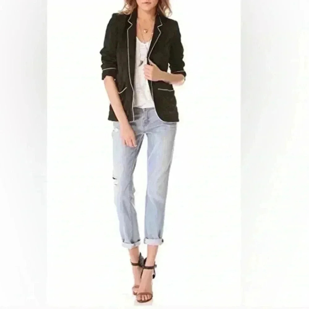 Smythe Star Detail Jacket Black White Blazer Size 4